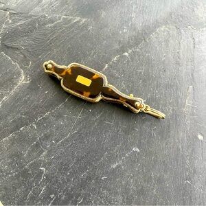 Unisex Vintage 14kt. Yellow Gold Faux Tortoise Lorgnette Folding Opera Glasses.